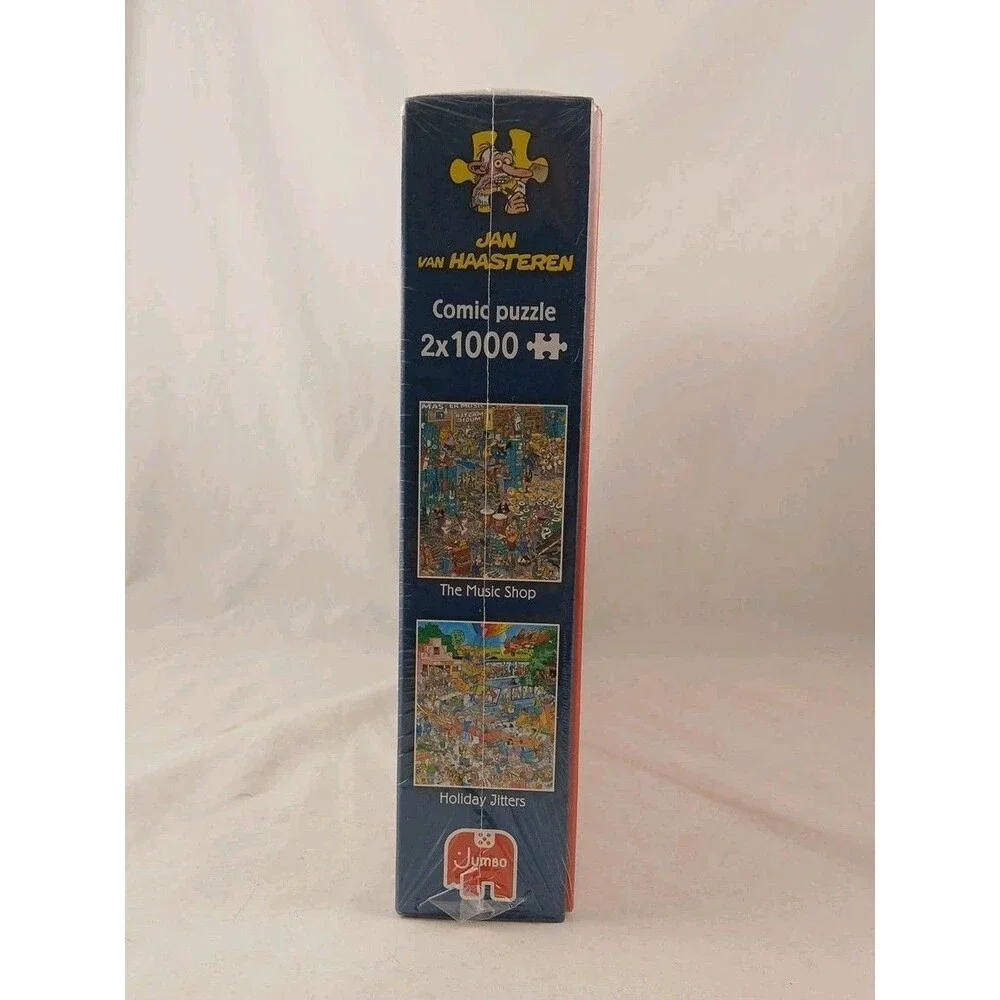 Jan Van Haasteren x2 1000 Piece Puzzles-The Music Shop & Holiday Jitters-NEW!